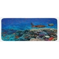 thumbnail image 1 of Fish Kitchen Mat, Exotic Fish and Turtle in Fresh Water on Stony Corals Bio Diversity Wild Life Photo, Plush Decorative Kitchen Mat with Non Slip Backing, 47" X 19", Multicolor, by Ambesonne, 1 of 1