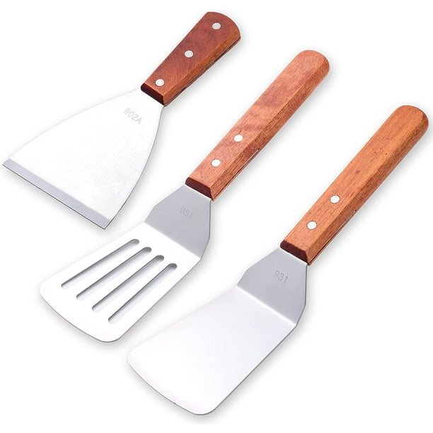 Ensemble de spatules pour gril plat en métal lourd, spatule pour