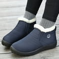 thumbnail image 2 of Winter Ankle Boots for Women Men Waterproof Anti-Slip Comfy Round Toe Fuzzy Warm Slip on Snow Booties, 2 of 5