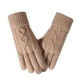 thumbnail image 2 of Guantes de invierno para mujer, de lana tejida, cálidos, de cinco dedos, de terciopelo y gruesos, con pantalla táctil. Imprescindible para el invierno., 2 of 3