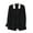 Black 3XL, variant on Women Casual Suit Coat Notched Lapel Long Sleeve Patchwork Color Suit Jacket Double Breasted Flap Pockets Loose Fit Office Lady Outwear
