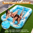 thumbnail image 4 of Sloosh Inflatable Tanning Pool Lounger Float, 85" x 57" Extra Large Suntan Sun Tan tub for Adults & Kids, Tanning chair, Bed Blow up, Raft Lounge Floatie, XL-Blue, 4 of 8