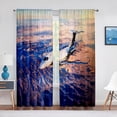 thumbnail image 3 of Airplane Aviation Runway Blue Sky Clouds Tulle Curtains for Living Room Bedroom ration Sheer Voile Curtain Window Treatments, 3 of 7