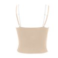 thumbnail image 5 of Wang6 Women Spaghetti Strap Camisole Tops Ribbed Double Layer Lace Tank Tops Trendy Sleeveless V Neck Stretchy Cami T Shirts Undershirts Beige XL, 5 of 5