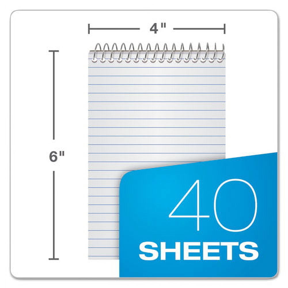 Memo Pads, Narrow Rule, Assorted Cover Colors, 40 White 4 X 6 Sheets, 3/pack | Bundle of 10 Packs
