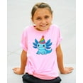 thumbnail image 6 of Cute Axolotl Birthday Shirt for Boys and Girls Kawaii Party Hat Graphic Tee for Kids and Toddlers Pink Shirt 2T, 6 of 8