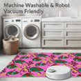 thumbnail image 5 of ODIKA 4'x6' Machine Washable Non-Slip Area Rug, Holiday Featuring Animated and Twirling Vine Accents High Traffic Rug, Pink, 653661, 5 of 5