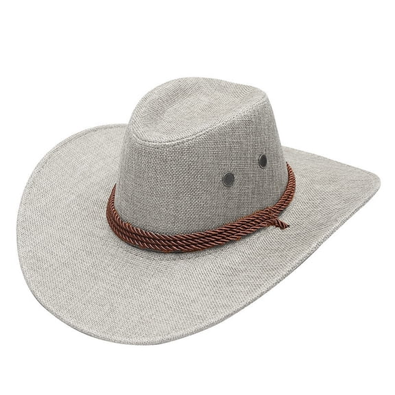 Wide Brim Straw Cowboy Hat Western Felt Fedora for Men Women Country Concert Beach Summer Wedding