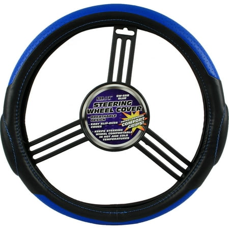Pilot Automotive SW-68B Racing Style Steering Wheel Cover - Blue- Black