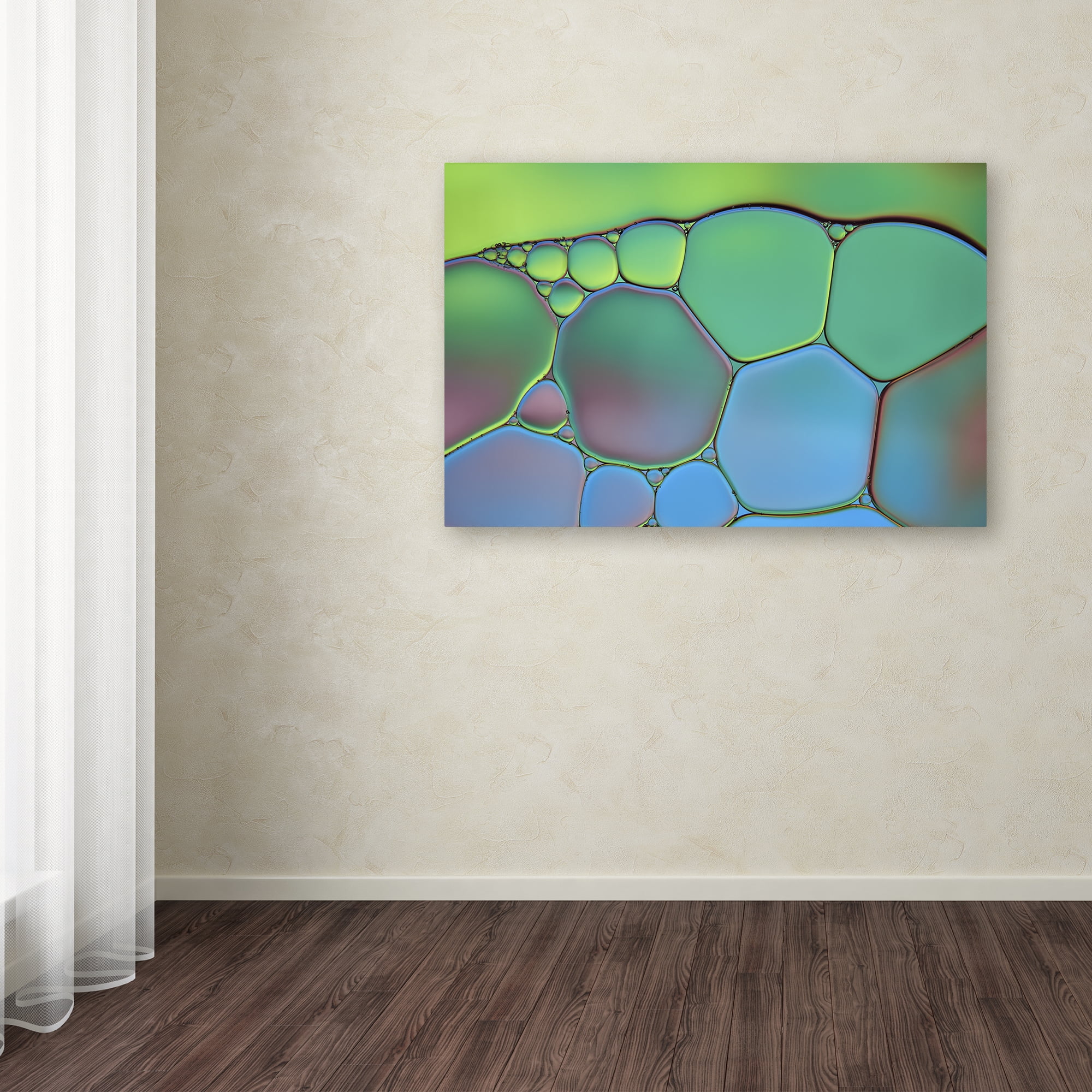 Trademark Fine Art 'Lime Green and Blue Stained Glass' Canvas Art by Cora Niele