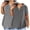 Dark Gray, variant on Women's Casual V-Neck Short Sleeve Oversized T-Shirt 2-Pack Solid Color Basic Loose Plus Size Top, Army Green 4XL