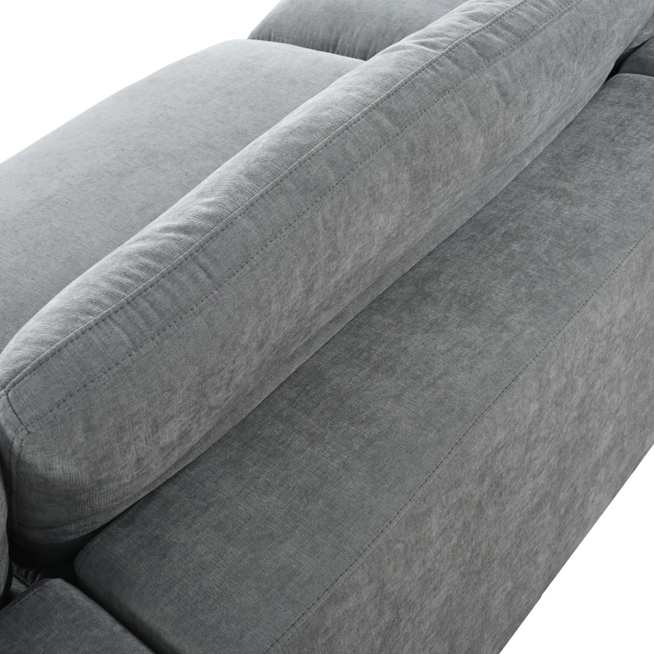 176.4" Modular Sectional Sofa with Movable Ottoman, Oversized Cloud Down Filled L-Shaped Sofa Couch, Minimalist Wide Deep Seat Convertible Couch, 5-Seater Sectional Couch for Living Room, Gray