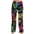 thumbnail image 6 of Womens Love Heart Pajama Pants Heart Funny Holiday Love Heart Pj Pants Comfy Drawstring Sleepwear Long Pajamas Pants, 6 of 6
