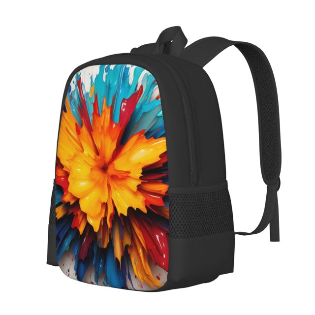 Balery Colorful Paint Print Mochila para hombre y mujer - Tela Oxford 600D resistente - Gran capacidad, resistente al agua, ideal para la escuela, viajes y senderismo