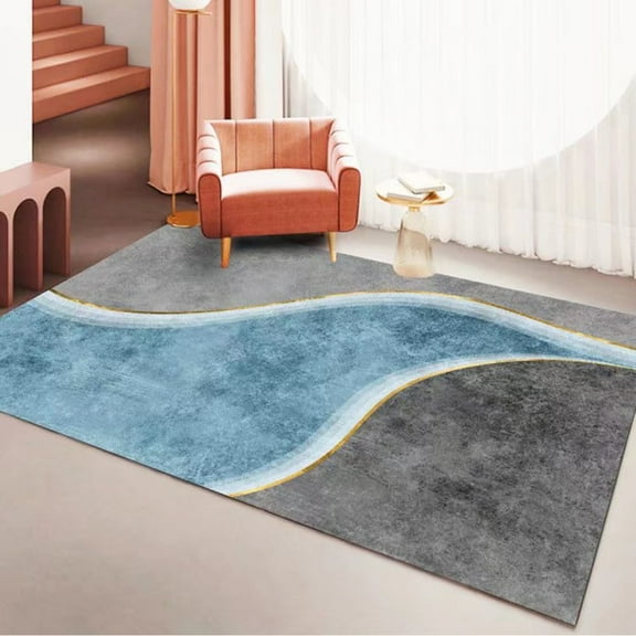 Geometric Abstract Carpets Living Room ration Soft Carpet Coffee Table Non-slip Rugs Bedroom Golden