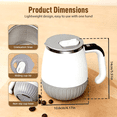 thumbnail image 5 of QOPR Self Stirring Coffee Mug with Handle, Automatic Electric Mixing Cup with Lid, Stainless Steel Battery Powered, White & Grey, 5 of 9