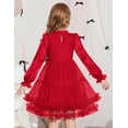 thumbnail image 4 of Arshiner Toddler Tutu Dress Girls Puff Long Sleeve Fall Winter Formal Party Tulle Dresses, 4 of 6