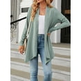 thumbnail image 4 of Liacowi Women's Long Sleeve Cardigan Solid Color Jacquard Casual Open Front Lightweight Loose Kimono Cardigans, 4 of 9