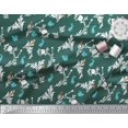 thumbnail image 3 of Soimoi Poly Georgette Fabric Leaves,Floral & Rabbit Animal Printed Fabric 1 Yard 52 Inch Wide, 3 of 3