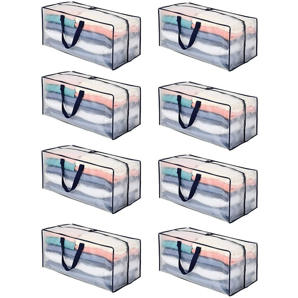 VENO 8 Pack Heavy Duty XL Foldable Moving Zipper Bag W/ Backpack Straps