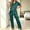 Green, variant on NominalSnug Satin Pajamas Sets for Women Short Sleeve Button down Sleepwear Wide Leg Pants Loungewear