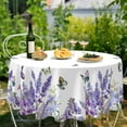thumbnail image 4 of Round Tablecloth, Lavender Lily Tablecloth Waterproof and Wrinkle-Free, Boho Table Covers, Summer Decorations for Home 60inch, 4 of 7