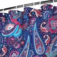 thumbnail image 3 of Blue Pioneer Flower and Paisley Pattern Shower Curtain 36"x72" ,Bathroom Decorative Shower Curtains Set with 12 Hooks,Modern Waterproof Washable Shower Curtain, 3 of 6
