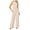 Neutral, variant on GEWSEY Two Piece sets for Women Halter Tank Backless Crop Tops Foldover Flare Pants Casual Matching Streetwear Outfits (Beige, L)