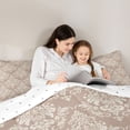 thumbnail image 4 of jejeloiu Vintage Damask Queen Comforter Set,Retro Floral Comforter Sets Queen For Adults,Beige Taupe,Reversible,3pcs,1 Comforter and 2 Pillowcases, 4 of 7