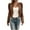 Brown, variant on Zpanxa Women's Vegan Leather Biker Jacket Short Cropped Motorcycle Style Hoodless Long Sleeve Outerwear