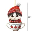thumbnail image 3 of Herunwer Christmas Tree Ornaments,Small Cat Hanging Pendants,Acrylic 2D Cute Animal Decorations for Cat Lovers Gifts Holiday Decor, 3 of 7