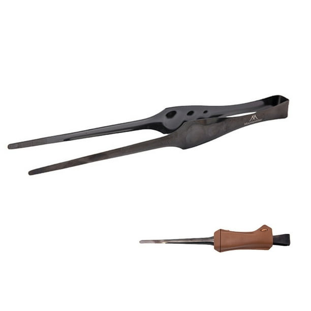 FLhrweasw Filete Acero Inoxidable BBQ Grill Tong Freír Clip Comida para Picnic Camping