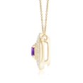 thumbnail image 2 of ANGARA Natural Amethyst Halo Pendant with Milgrain Detailing in 14K Yellow Gold for Women (Size-3.5mm) | February Birthstone, Anniversary, Jewelry Gift for Women | Natural Amethyst Necklace, 2 of 9