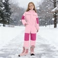 thumbnail image 2 of hoksml Big Kids' One-Piece Snowsuit with Hood, Waterproof Windproof Winter Ski Wear Fleece Lined Thermal Snowsuit for Youth, 2 of 9
