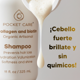 thumbnail image 4 of POCKETCARE - Shampoo Revitalizante de Colágeno y Biotina orgánico sin sulfatos - Cabello Fuerte, Sano y Lleno de Vida 325ml, 4 of 12