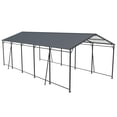 thumbnail image 3 of Miekor Furniture 13*26.5 FT Carport, Heavy Duty Carport with Galvanized Steel Roof and Frame, Metal Carport Large Garage with 4 Fixed inclined square tube supports No.7855, 3 of 8