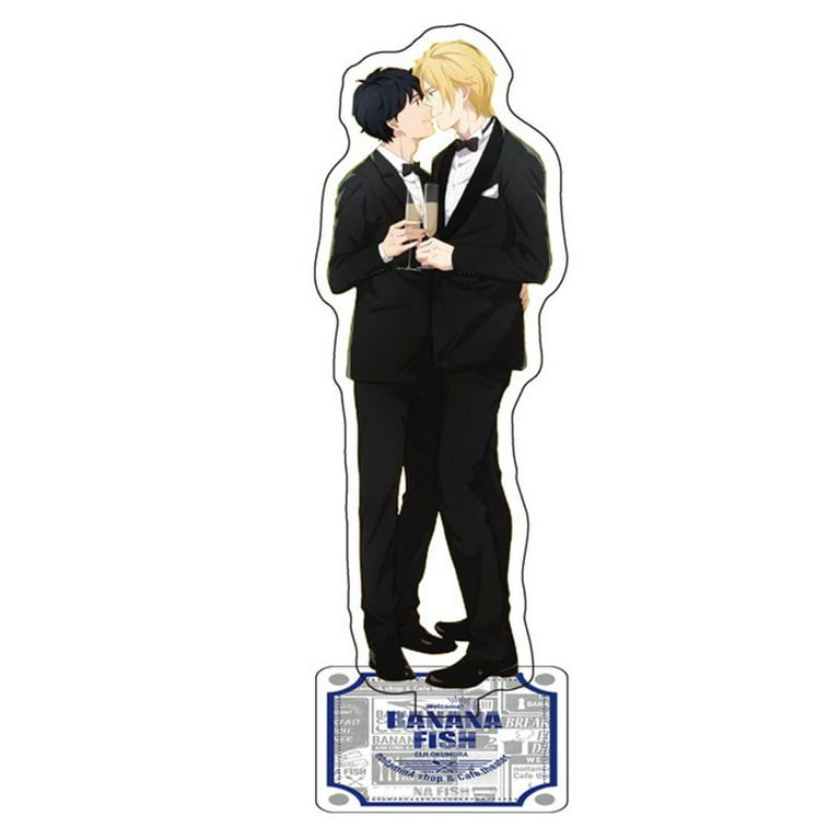 Taicanon 5.9 Anime Banana Fish Ash Okumura Eiji Couples Acrylic Toy  Display Stand Desk Miniature Standing Figure Home Room Decor, Fans Gift 