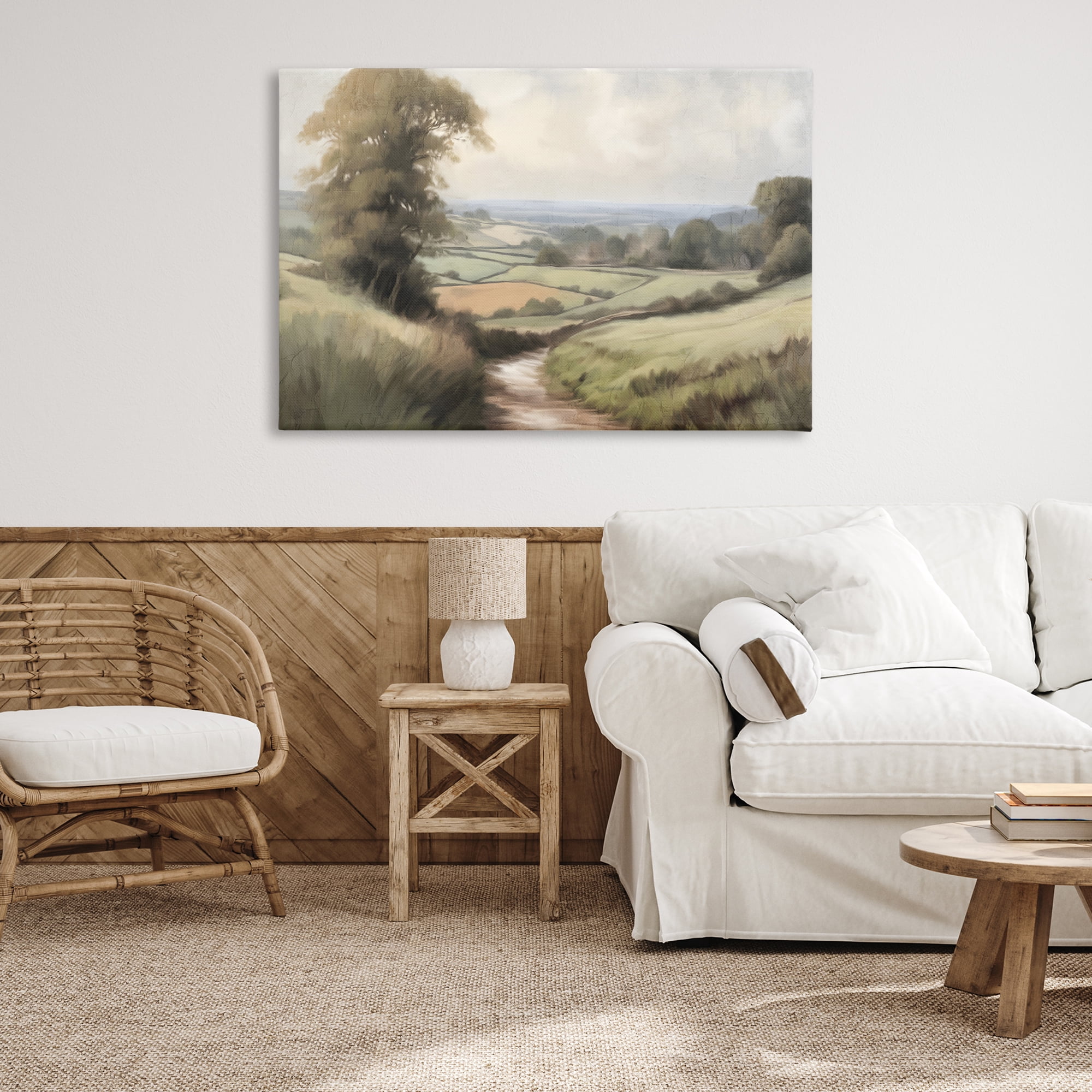 Stupell Industries Country Walk Path Landscape & Nature Painting Wrapped Canvas Art Print Wall Art, 45 x 30