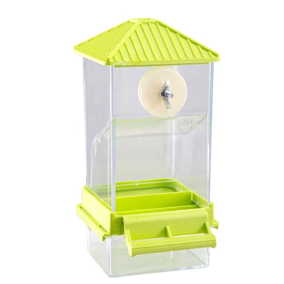 Large Capacity Clear Bird Food Dispenser Parrots Feeder Container Box for Parakeets and Small Bird with Drawer Design