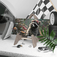 thumbnail image 3 of 1 Pcs 2D Flat License Plate Covers & Frames, A Raccoon For Decorative Front, Waterproof For Decoration Aluminum License Plate Covers & Frames Cover For Men Women, 12" X 6", 3 of 6