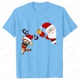thumbnail image 1 of Camiseta de Feliz Navidad para mujer, Tops con estampado de renos de Papá Noel, ropa informal estilo Hip Hop, pantalón corto informal, camiseta de manga, ropa femenina, 1 of 5