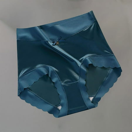 GENGING Panties for Women Ladies  Mid High Waisted Lace Sexy Roll Back Clearance Items Hip Lifting And Abdominal Tightening Ice Silk Satin Seamless Underwear For Ladies