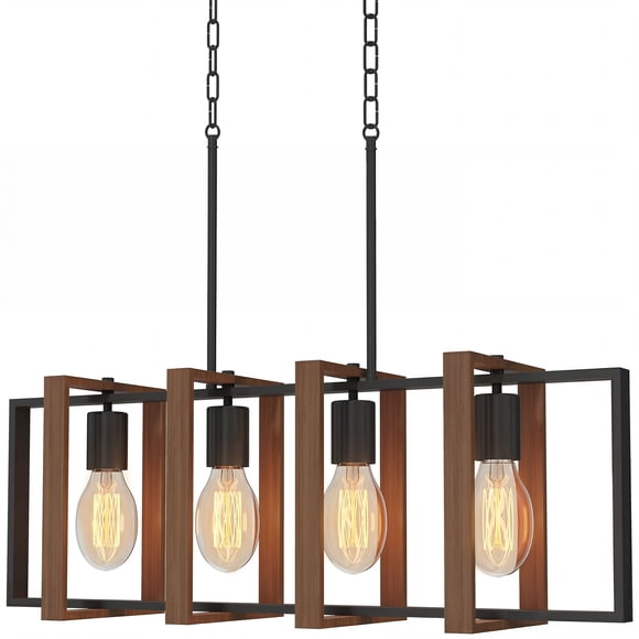 HOMCOM Kitchen Island Lighting with 4 Rotatable Frames Linear Pendant Light