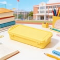thumbnail image 6 of Qocolcyl Plastic Pencil Box Large Capacity Pencil Case Crayon Box with Snap Tight Lid,Watercolor Pen Storage Brush Stackable Organizer Drawing Tools Container for Home Ofice Supply (Yellow), 6 of 10