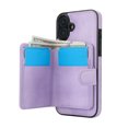 thumbnail image 2 of for iPhone 16 Case, Compatible with MagSafe, Detachable Magnetic Wallet Case with PU Leather Kickstand Card Slots Shockproof Protection 2 In 1 Function Case for iPhone 16, Purple, 2 of 6