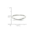 thumbnail image 2 of 14k White Gold 2mm Ltw Half Round Band Size 7.5 Ring, 2 of 2