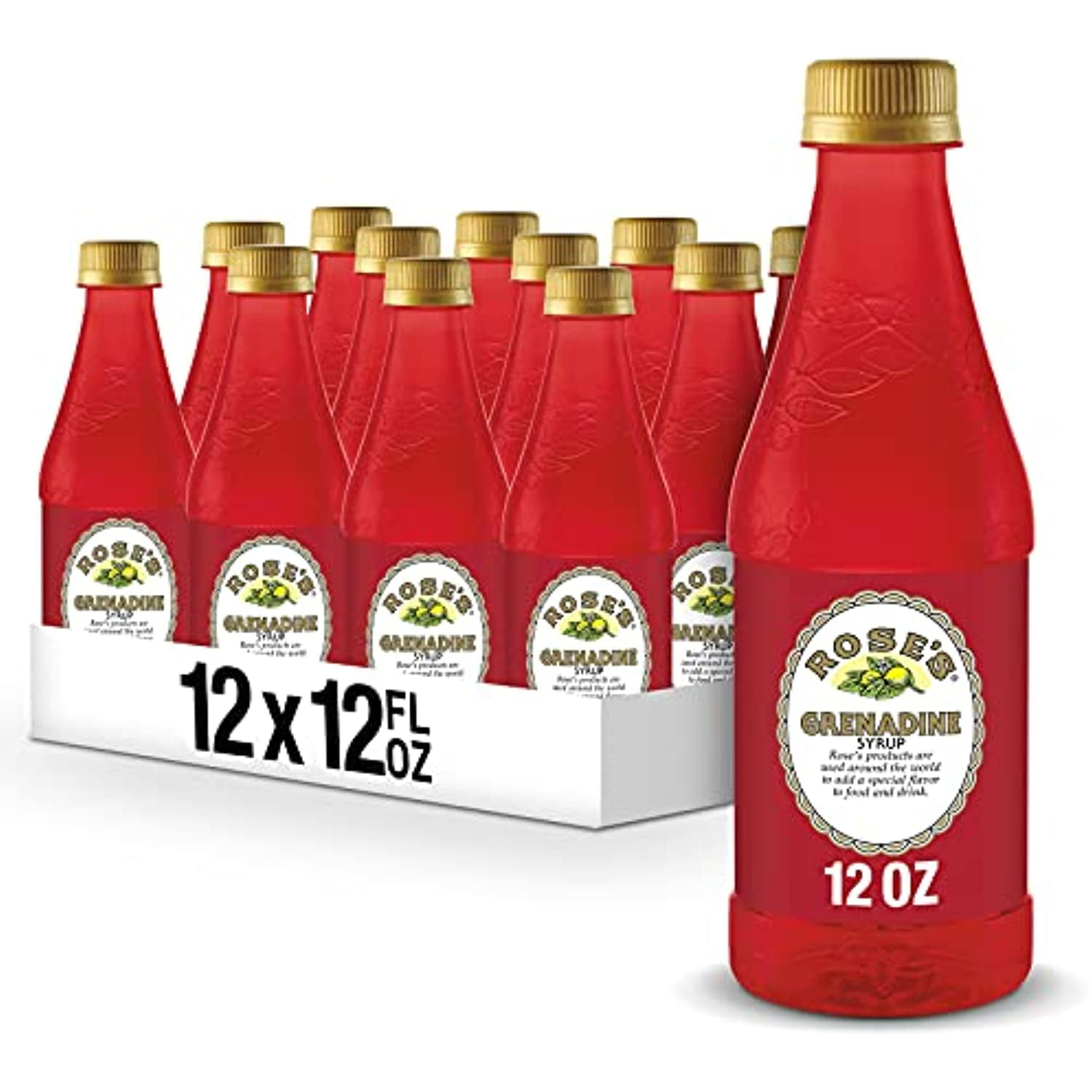 Roses Grenadine, 12 Fl Oz Bottles (Pack Of 12)