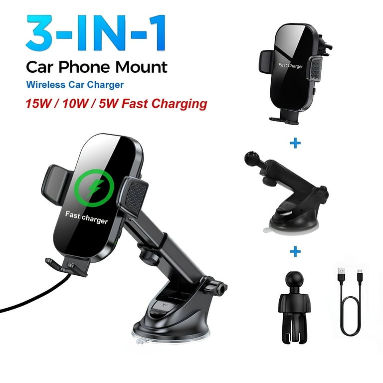 Auto Draadloze Oplader Mount - 15W Snel Opladen Air Vent