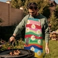 thumbnail image 4 of Pioneer Flower Floral Print Pattern Apron-Garden Aprons for Women with Pockets-Cotton Linen Waterproof Kitchen Cooking Gardening Aprons Adjustable for Kitchen,Cooking,BBQ and Salon 33x27 Inch, 4 of 7