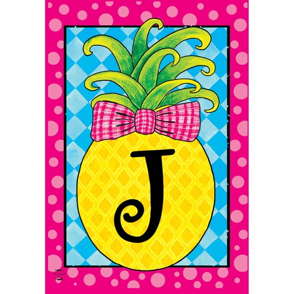 Briarwood Lane Garden Flag 12x18 For Outdoor Pineapple Monogram Letter J Garden Flag Flags For Outside